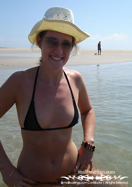 Angela in a Malibu Strings bikini in South Africa.