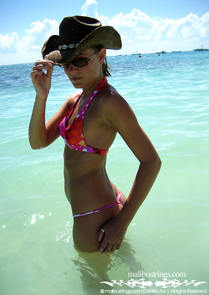 Ashley M in a Malibu Strings bikini in Playa Del Carmen.