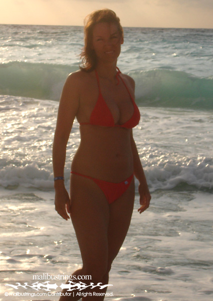 Elizabeth in a Malibu Strings bikini in Cancun.