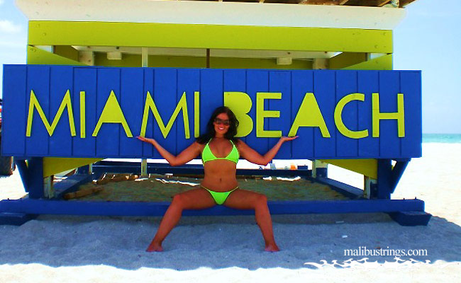 Danielle V in a Malibu Strings bikini in Miami.