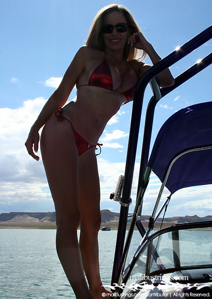 Darlene in a Malibu Strings bikini in Lake Powell, Utah.