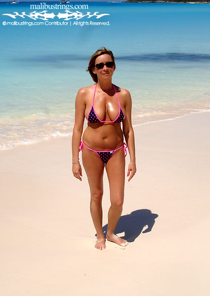 Kandi in a Malibu Strings bikini in Half Moon Keys, Bahamas.