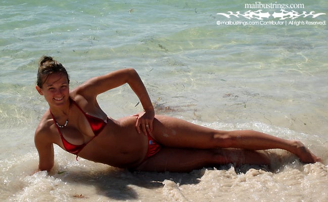 Katherine in a Malibu Strings bikini in Cancun.