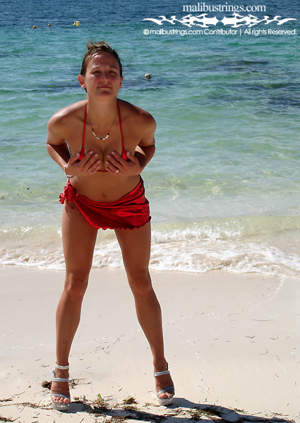 Katherine in a Malibu Strings bikini in Cancun.