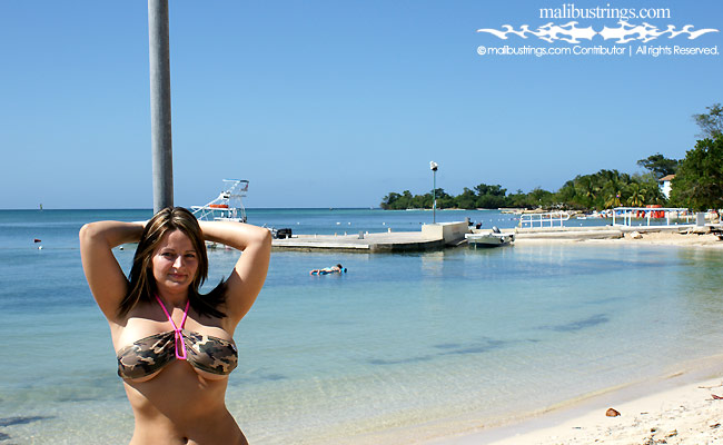 Malinda in a Malibu Strings bikini in Jamaica.