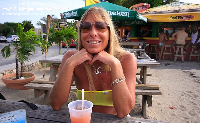 Stacie in a Malibu Strings bikini in St. Martin.