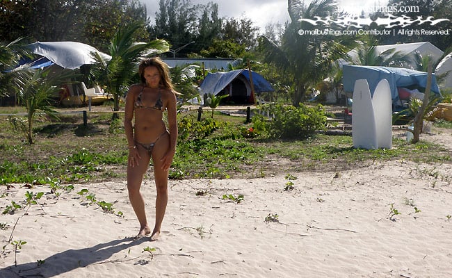 Dani in a Malibu Strings bikini in Jamaica & Puerto Rica.